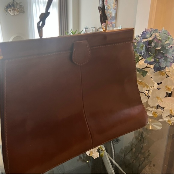 VINTAGE Leather Bag Brown Tan - Picture 5 of 9